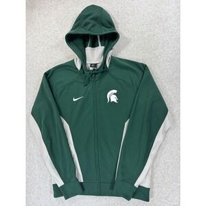 Michigan State Spartans Nike Therm Fit Campus Hoodie Jacket (Men's Medium) Green